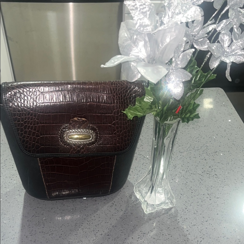 Brighton Magdaleine croc-embossed leather bucket handbag Crossbody Bag VTG